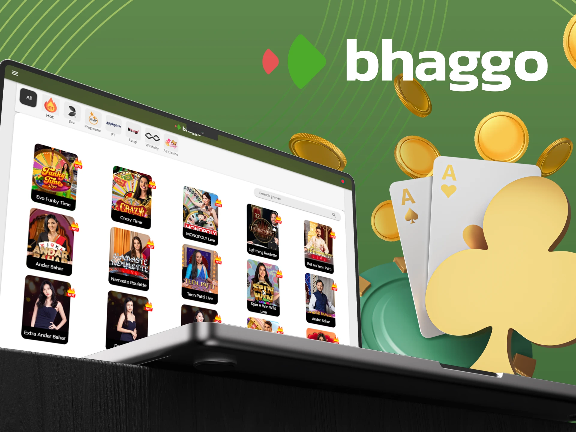 What games are there in the live casino section at Bhaggo.