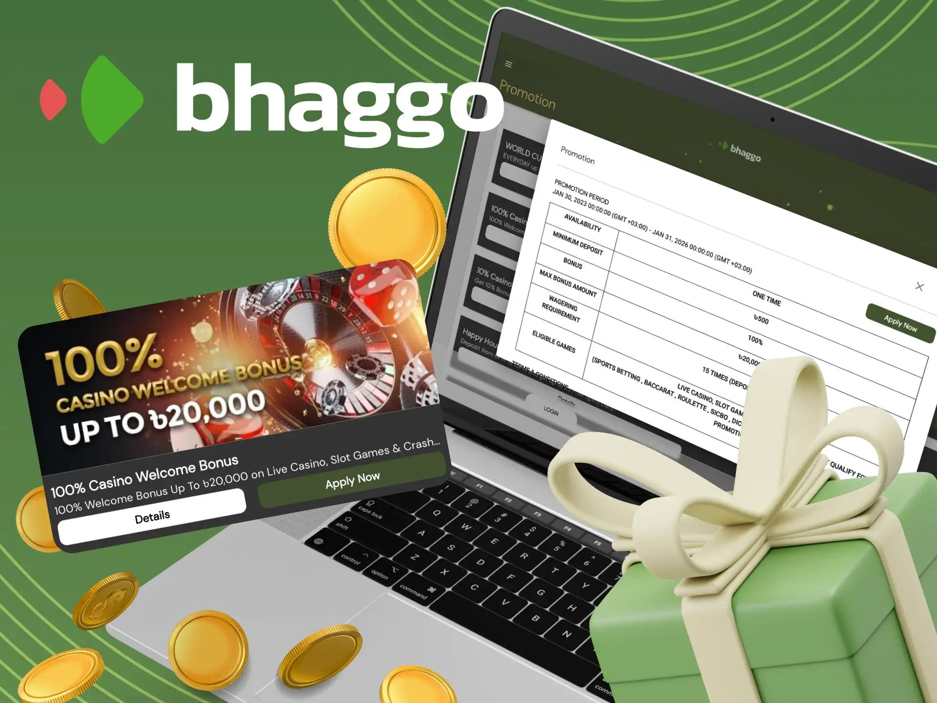 How can I get a welcome bonus at Bhaggo online casino.