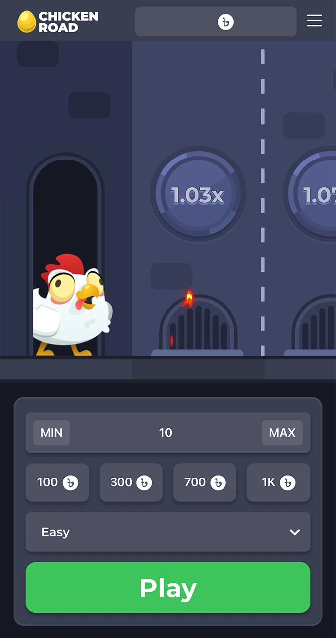 Home page of the Chicken Road game from Bhaggo Casino.