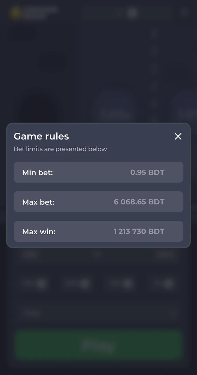 Game rules and bet size at Chicken Road from Bhaggo Casino.