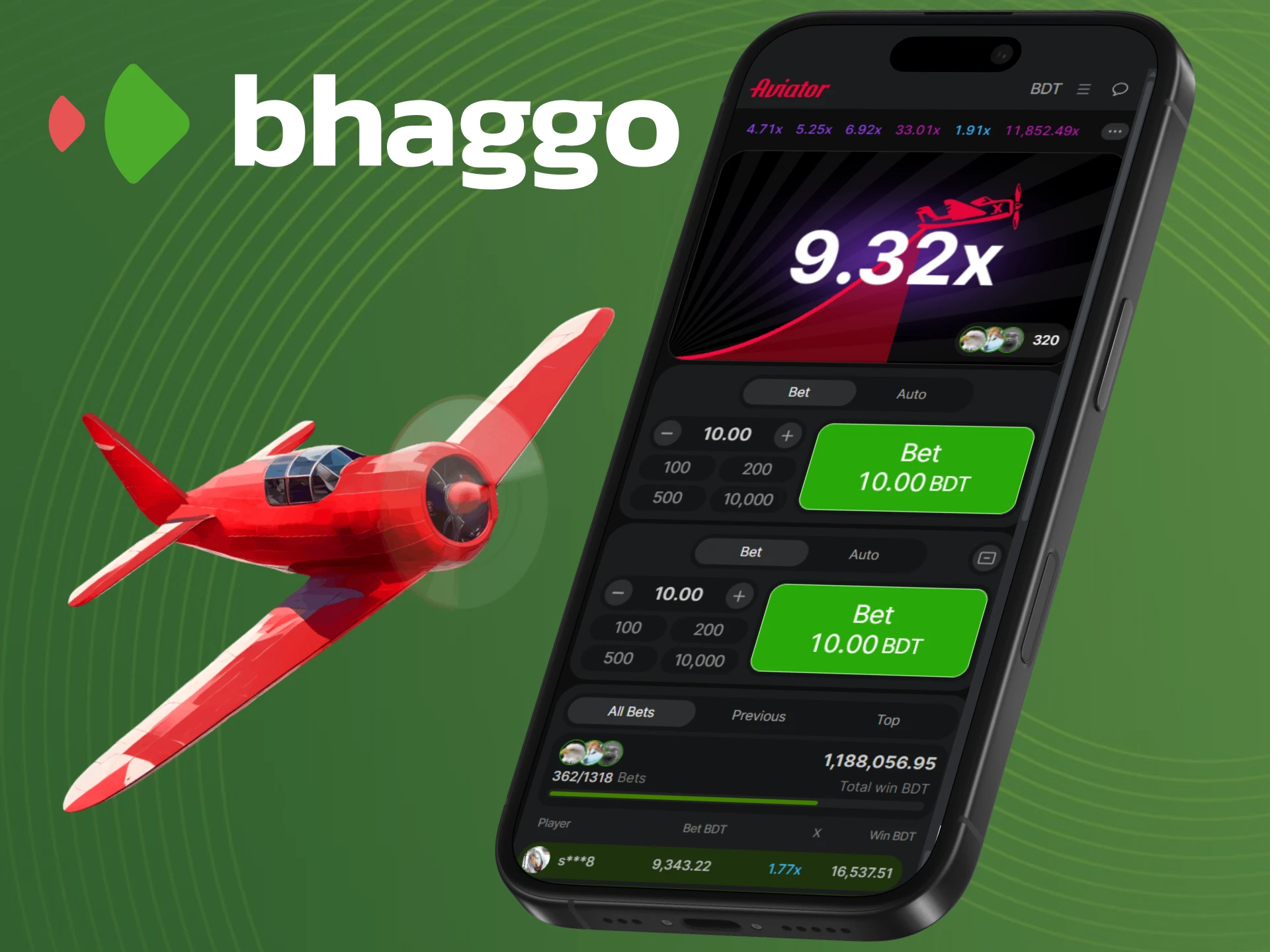 Download the Bhaggo app for Android and iOS to play Aviator on your device.